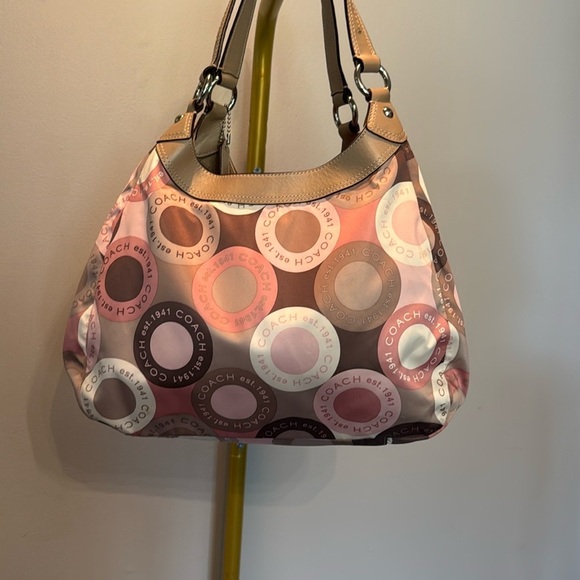 Coach snaphead sateen  Pink and Brown Retro Hobo Bag NWOT - Picture 7 of 16